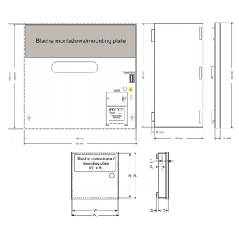 OBUDOWA DWUPOZIOMOWA METALOWA Z TRANSFORMATOREM 40VA PULSAR AWO220K
